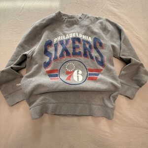Mitchell & Ness Gray Philadelphia 76ers Crewneck Sweater